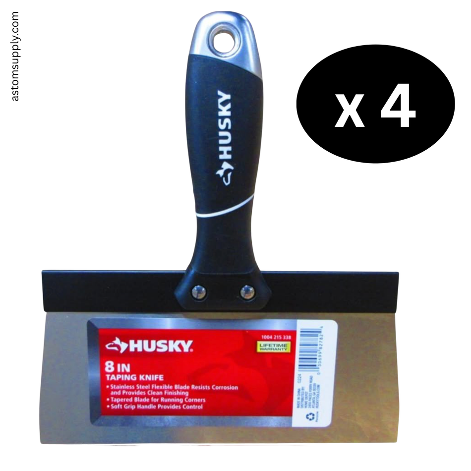 Husky 8 in. Taping Knife – Stainless Steel – Box of 4 (New, Sealed)