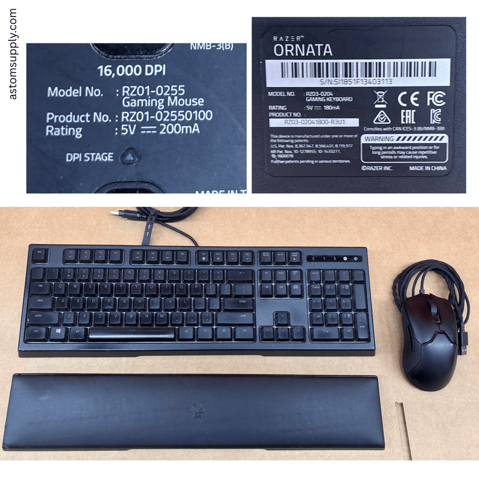 (Used) Razer Ornata Gaming Keyboard + Razer Gaming Mouse – Bundle