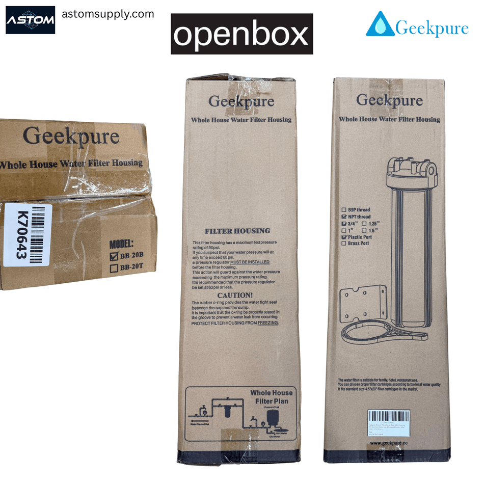 Geekpure BB-20B Whole House Water Filter Housing – Open Box