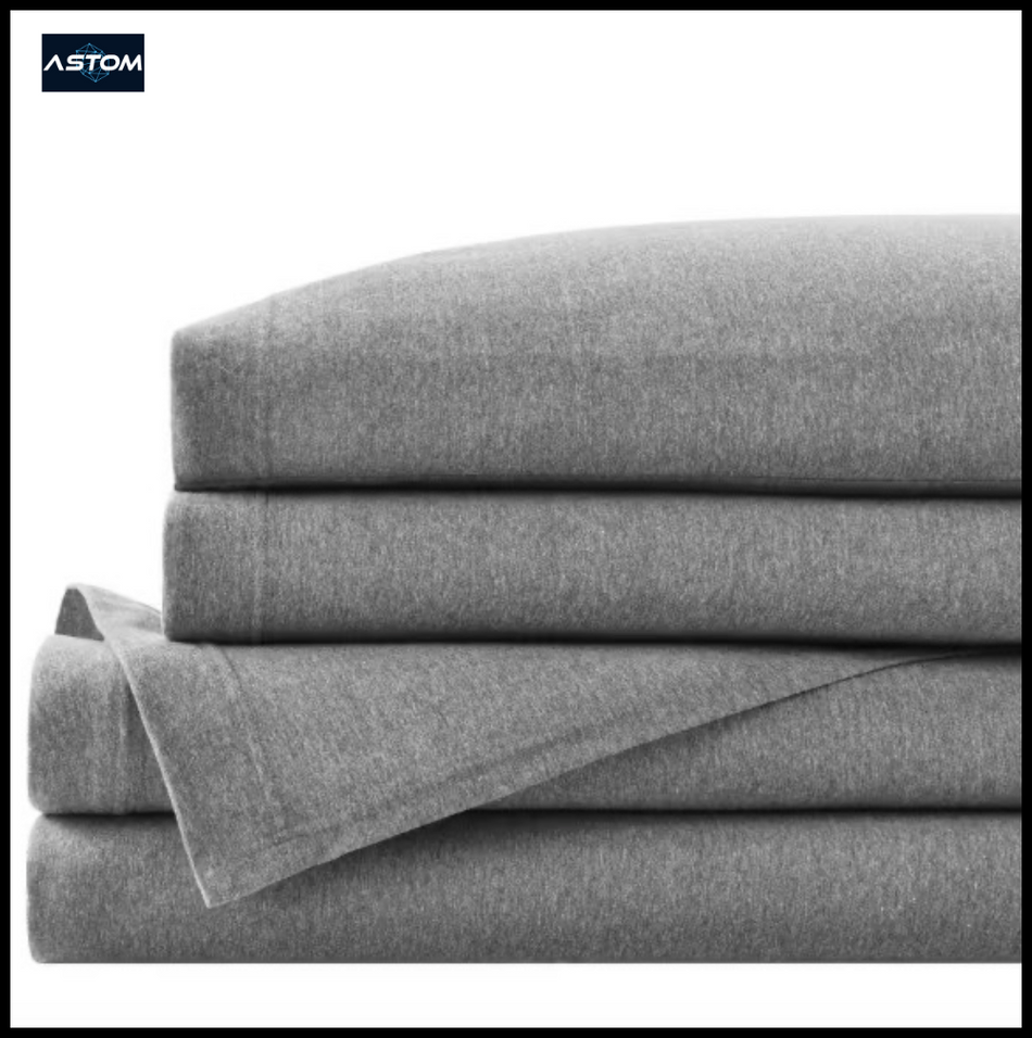 StyleWell Jersey Knit Cotton-Blend Queen Sheet Set, Charcoal Gray, 4-Piece, Soft T-Shirt Feel